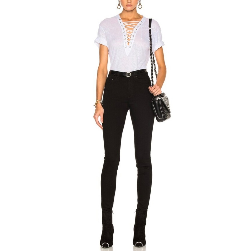Acne Studios Pin Black Jeans Womens 28/32 Black Skinny High Rise Stretch